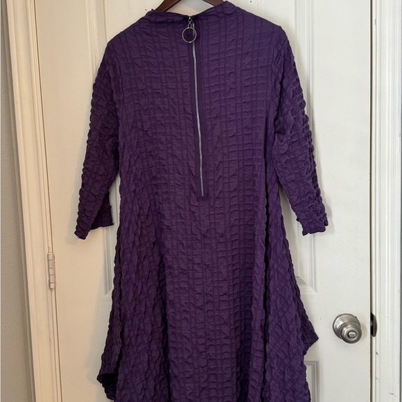 IC Collection Purple Textured Midi Dress - Picture 2 of 3